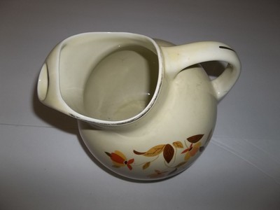 1940'S AUTUMN LEAF BALL-STYLE WATER PITCHER ICE LIP JEWEL TEA BY HALL SUPERIOR