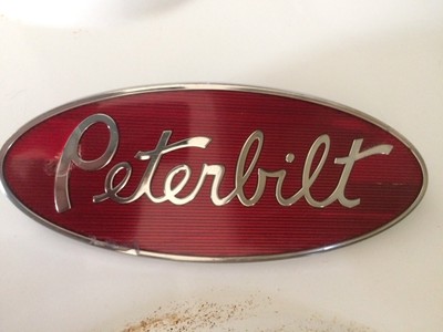 5 Peterbilt Red diamond plate vinyl Grill Hood Decal Emblems 2 trucker girls
