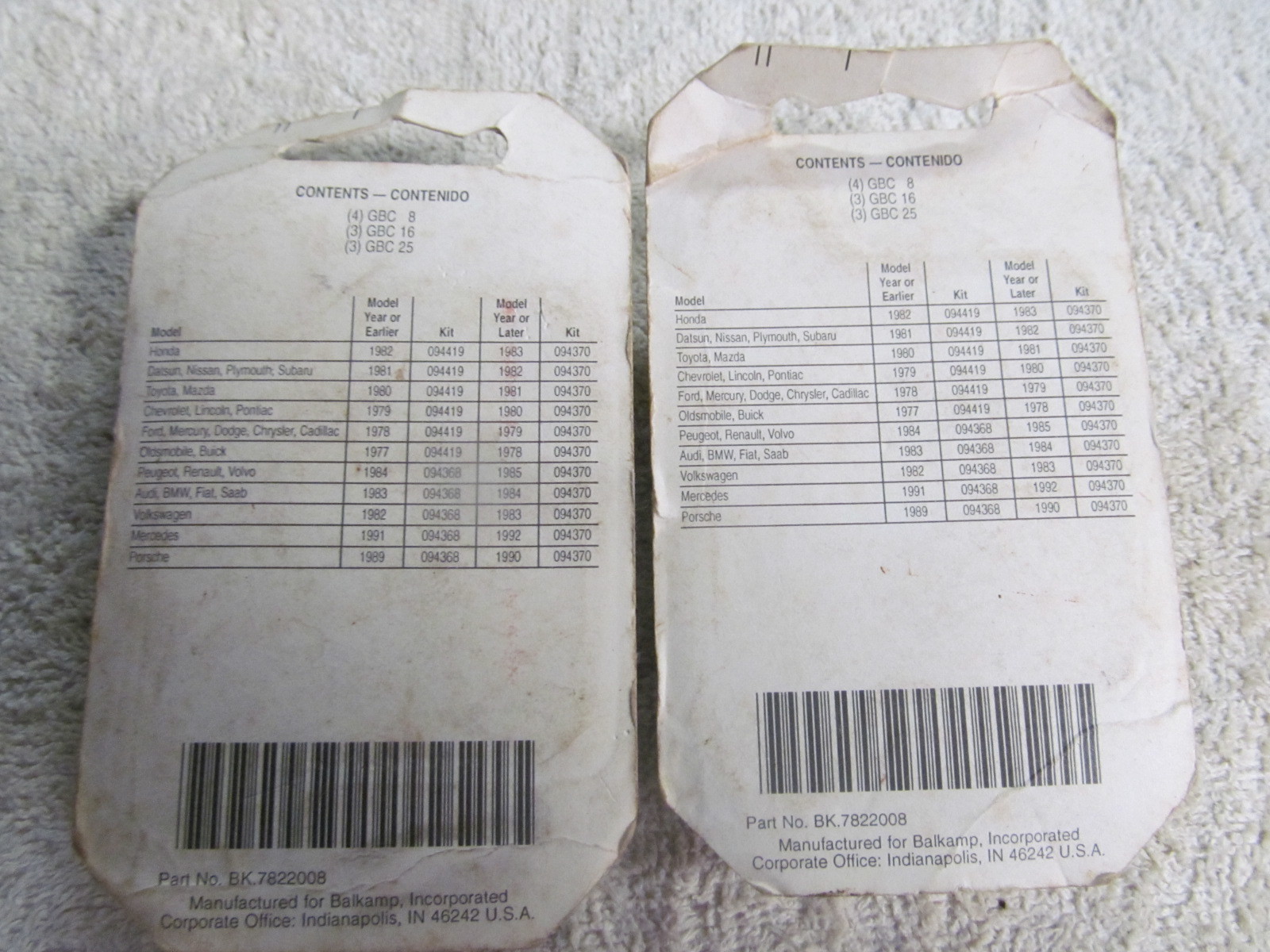 (2) NOS VINTAGE EUROPEAN CAR EMERGENCY FUSE KITS WITH PULLER, USA MADE.