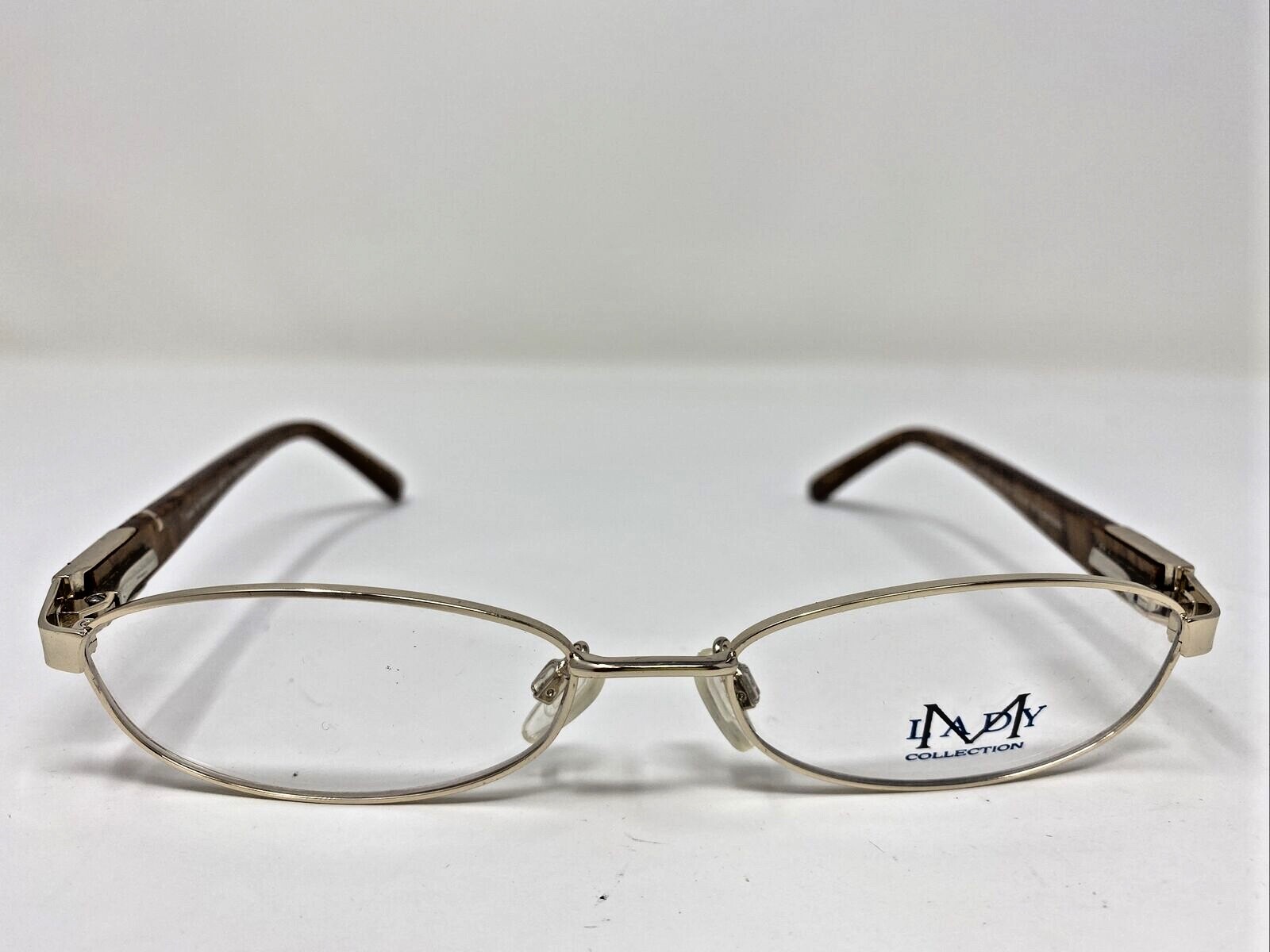 Lady M Eyeglasses Frames 52-16-130 Yellow Gold/Brown Full