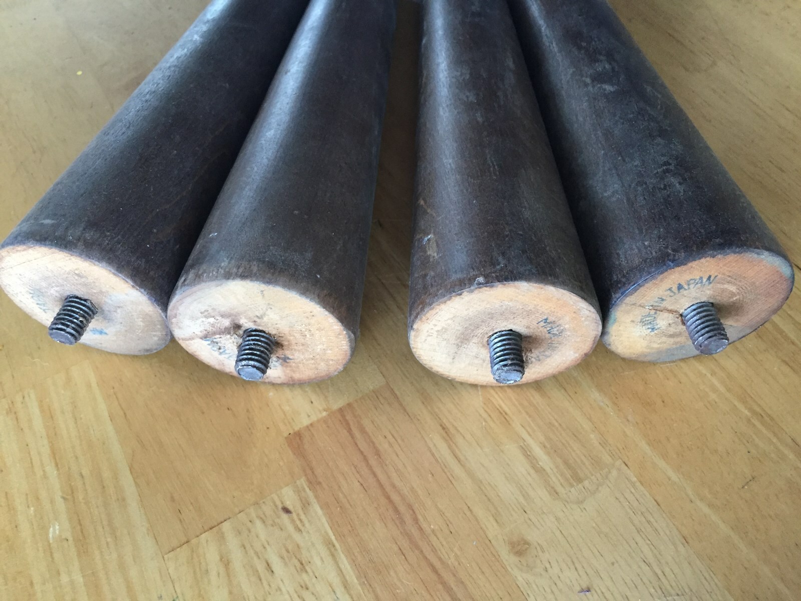 SET 4 Vintage Mid-Century Modern Tapered Wood Furniture Legs screw in Japan 10