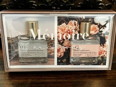 Memoire Archives Destination Unknown & Garden Party 0.68 Oz Parfume Duo NIB +  