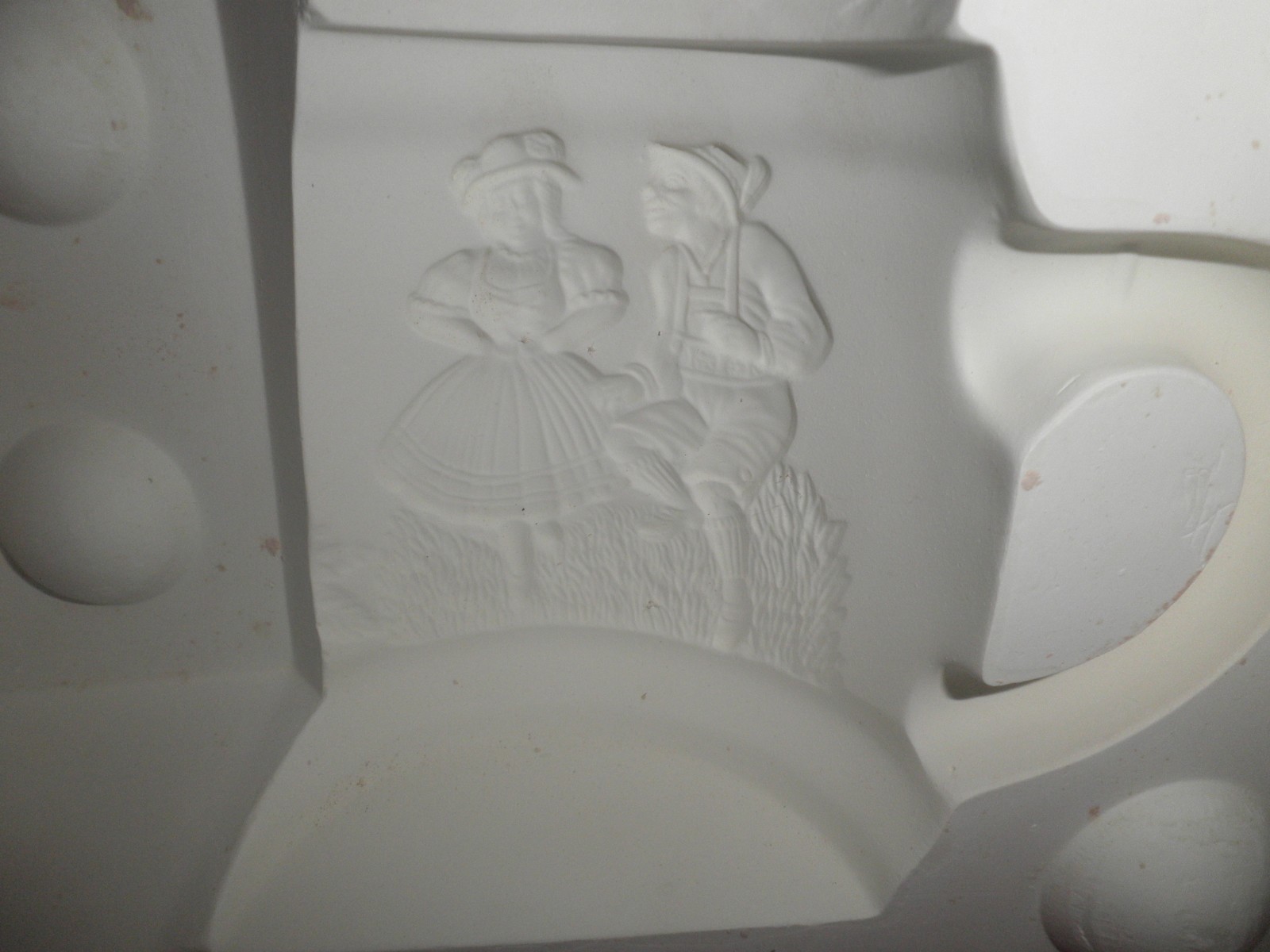 Vintage Ceramic Slip Casting Mold Germany Mug German Dancers ? White Horse #1048