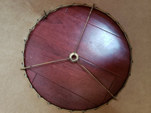 2 VTG retro atomic lamp shade 1950 60s fiberglass with stitching on edges used