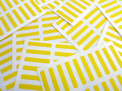 Small 30x5mm Rectangle Stickers Coloured Rectangular Sticky Labels 32 Colours 