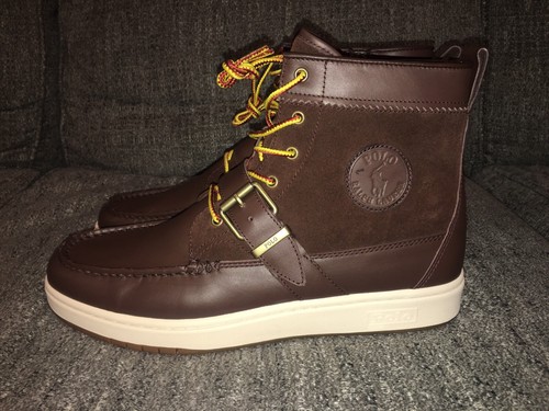 Polo Ralph Lauren Ranger Sneaker Boots Shoes Brown Leather 
