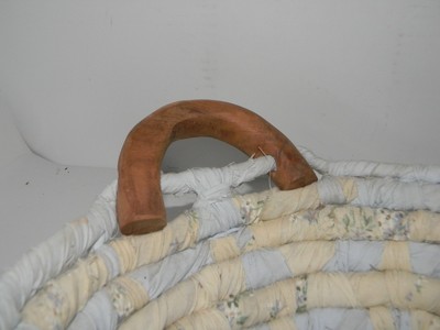 HANDMADE COTTON FABRIC COILED LINE ROPE BOWL/BASKET MULTI COLOR QUILTED