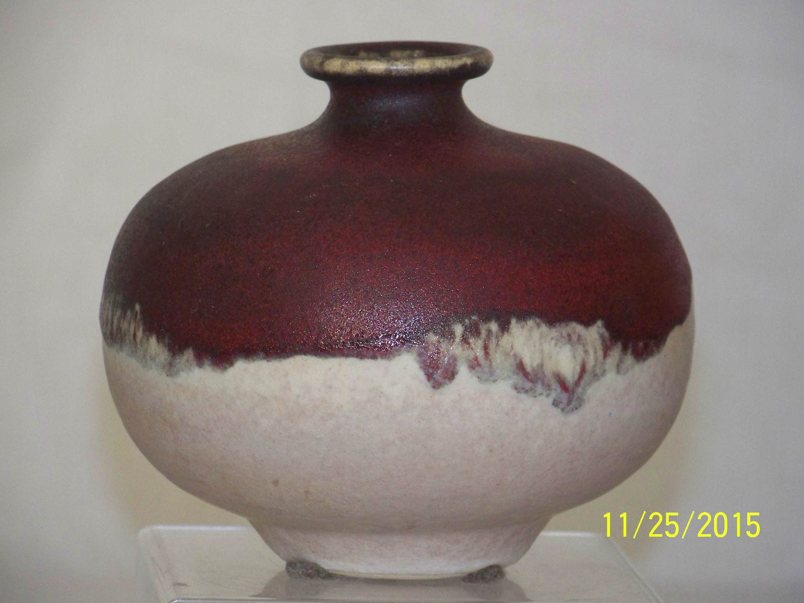 Steuler Studio Keramik Heiner Balzar Art Pottery Mid Century Violet Lava Vase