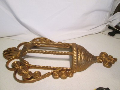 Homco Home Interior Burwood Wall Plaque Planter Gold Ornate