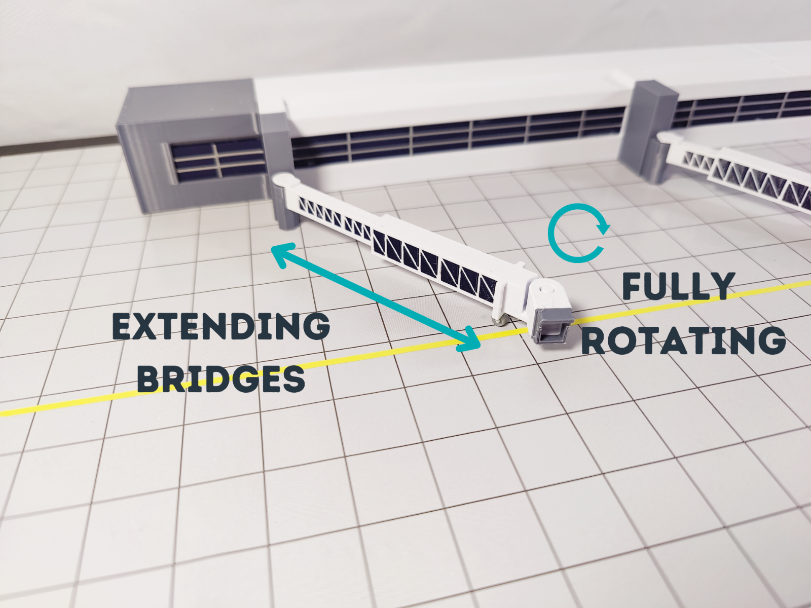 REGIONAL AIRPORT TERMINAL BUILDING + EXTENDING BRIDGES Model 1:400 Scale Diorama