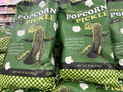 2 Pack Trader Joe's DILL PICKLE Popcorn 5 oz Each Bag Gluten Free LIMITED