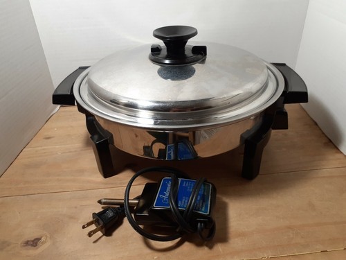 The West Bend Liquid Core 電気フライパン U.S.A West Bend Electric Liquid Core Stainless Frying Sauté Pan | eBay