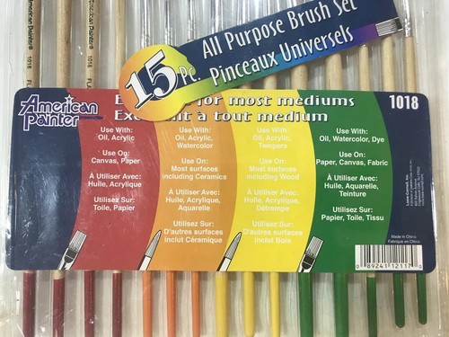 American Painter All Purpose Brush Set, 15pk, Wood Handle