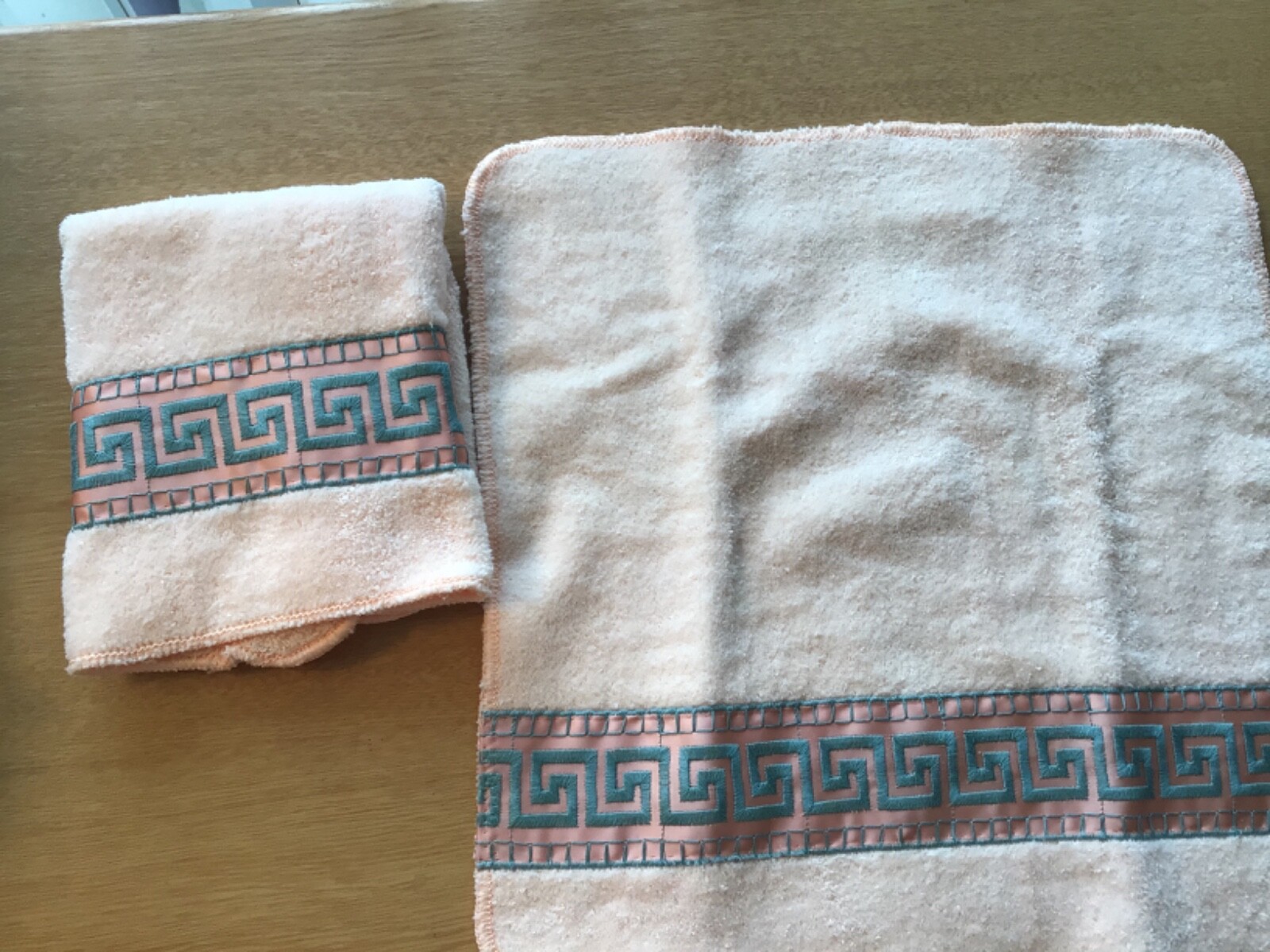 Vintage Six piece towel, hand towel and wash cloth pink