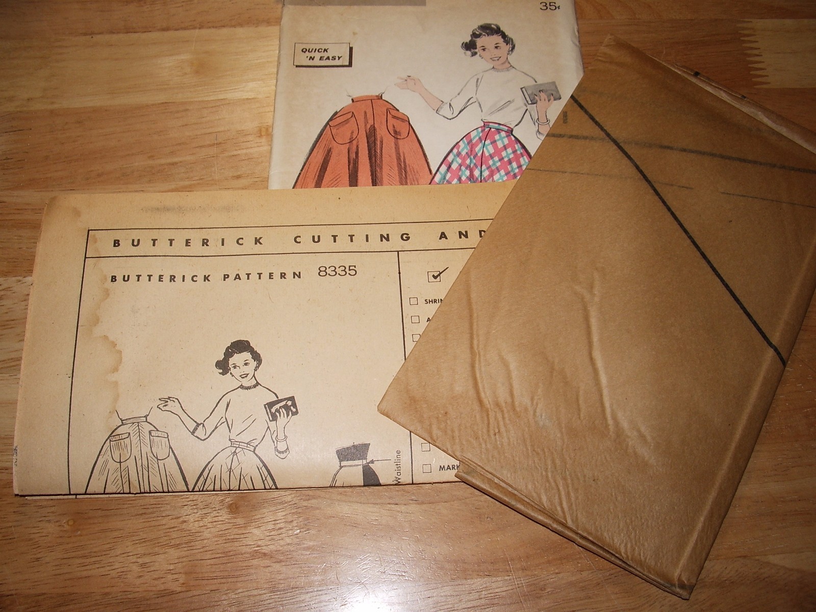 VTG Butterick Pattern 8335 Quick N Easy Swing Skirt Hip 38 Waist 28