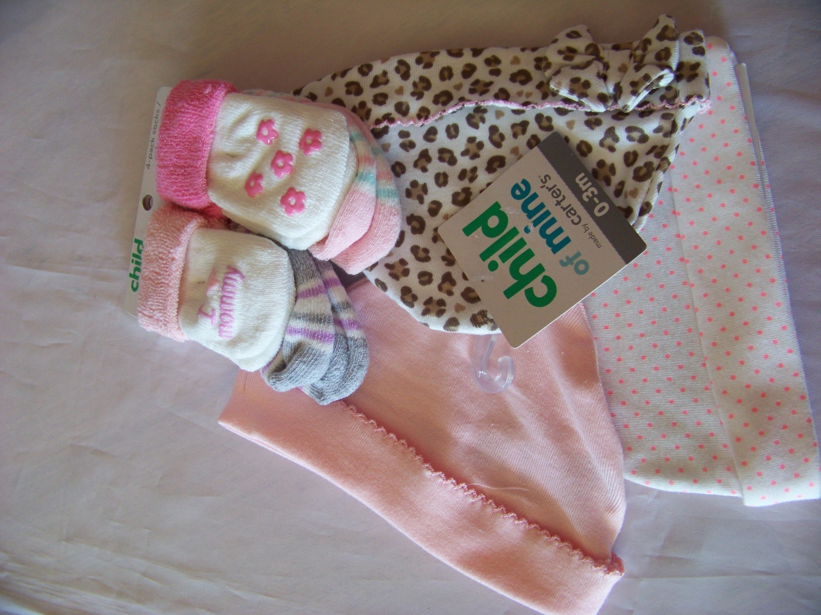 New Child of Mine Lots of 3 Hats, 4 Packs Socks Nb/0-3 Months Value Pack Multi C