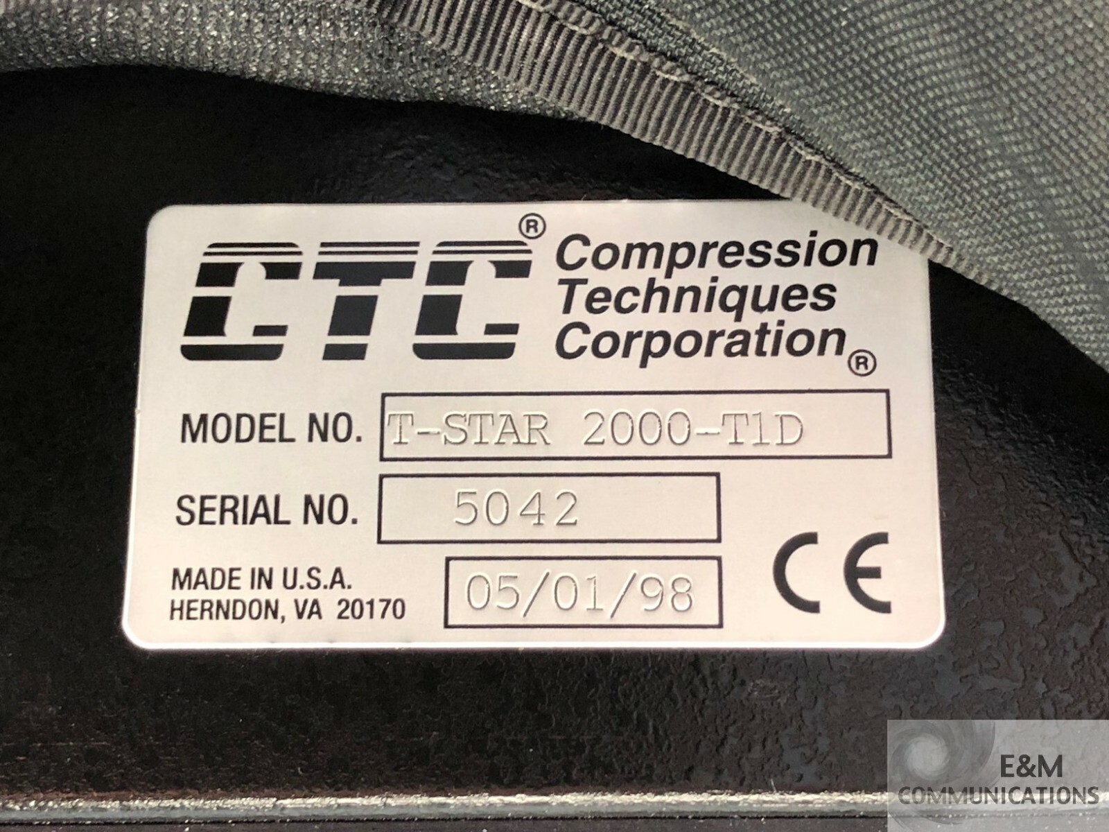 T-STAR 2000-T1D COMPRESSION TECHNIQUES CORP CTC DUAL COMMUNICATIONS ANALYZER A2