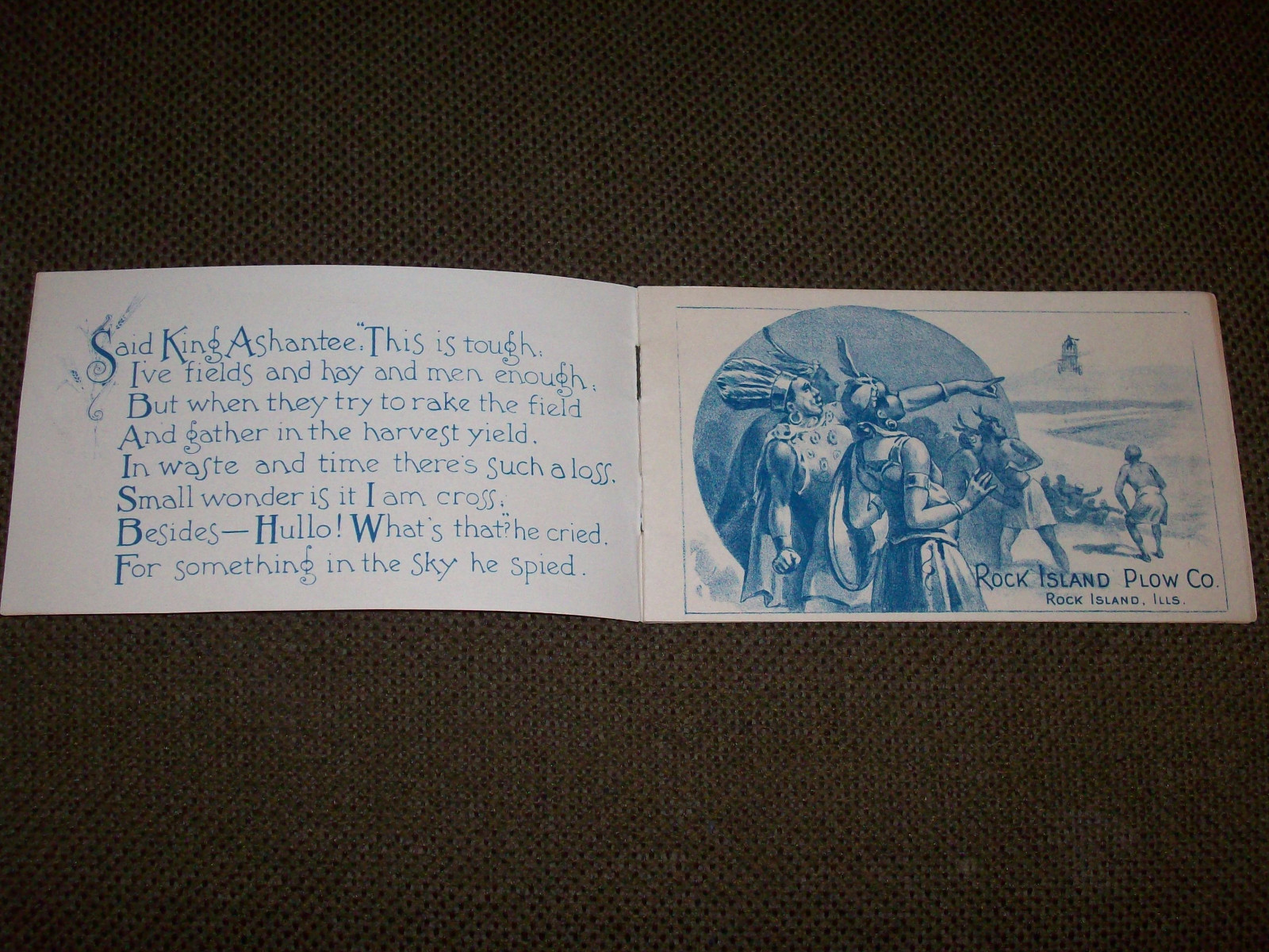 Original 1890's Rock Island Plow Co. Advertising Booklet Black Memorabilia