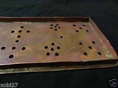 ANTIQUE  MONGOLIAN BUDDHIST  COPPER INCENSE BURNER LID TOP COVER