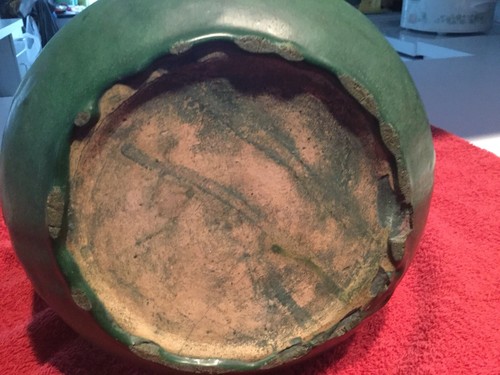 Weller Pottery Matte green Two handed jardiniere