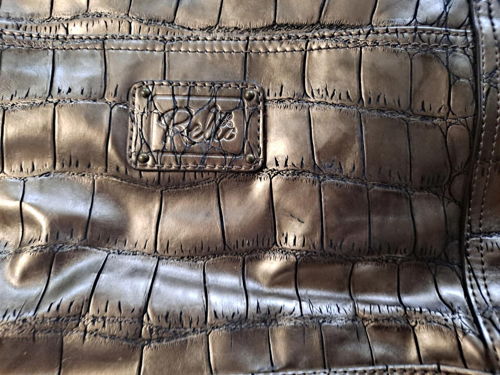 Relic Gold Cobblestone Design Shoulder Bag Satchel Purse with Buckles on Straps — photo 2