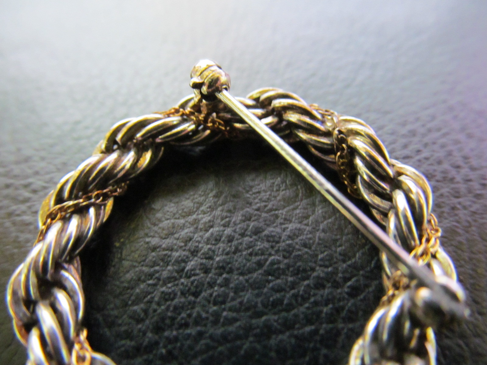 Tiffany Sterling Silver + 18K Gold Circle Rope Brooch Pin .925 .750