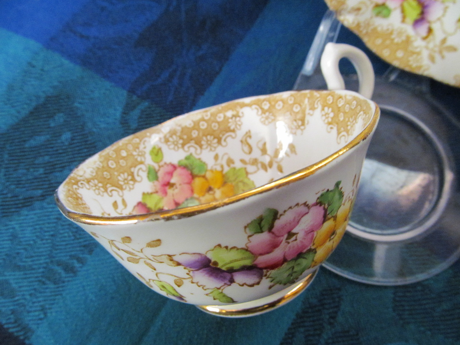 VINTAGE ROYAL ALBERT CROWN CHINA, ENGLAND, FLORAL PATTERN CUP & SAUCER - VGC