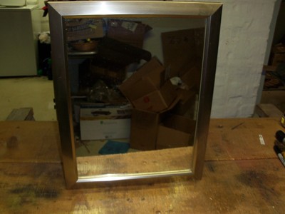 VTG chrome and gold medicine cabinet with side mirrors 70's retro