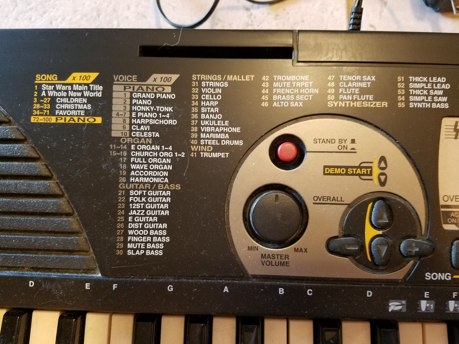 Yamaha PSR-79 Electronic Keyboard + Power Cord & Sheet Holder (GS)