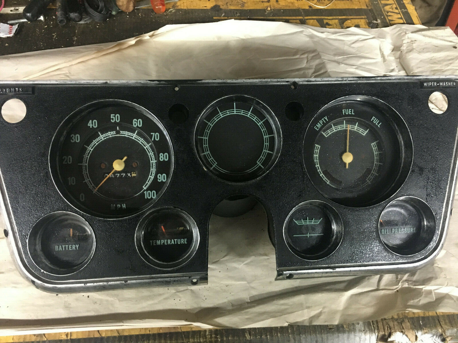 Vintage Oem 19691972 C10 Gauge Cluster 6772 Chevy Gmc Used for sale