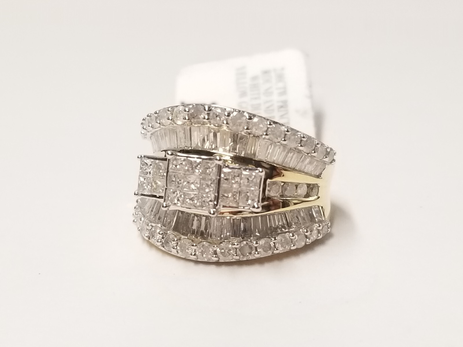 JTV OJR033Y White Diamond 14k Yellow Gold Quad Ring 2.00ctw sz 5