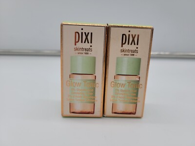2x Pixi Skintreats Glow Tonic Exfoliating Toner 5% Glycolic Acid 1.3 floz Each