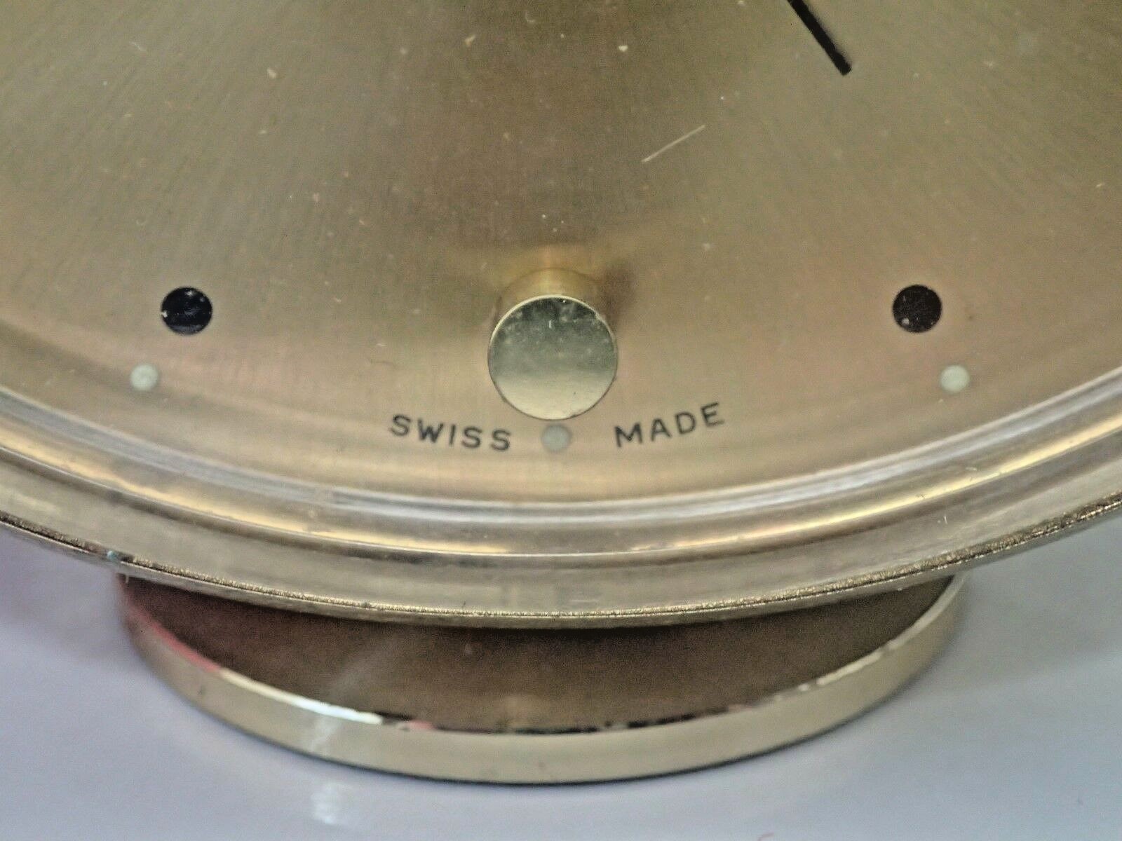 Vintage Swiza Swiss Made Jewel 8 Day Windup Alarm Clock