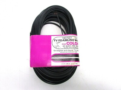 VINTAGE! DUR-ABLE TV FOAMLINE WIRE 100 FT, FOR UHF, VHF, & FM B4622