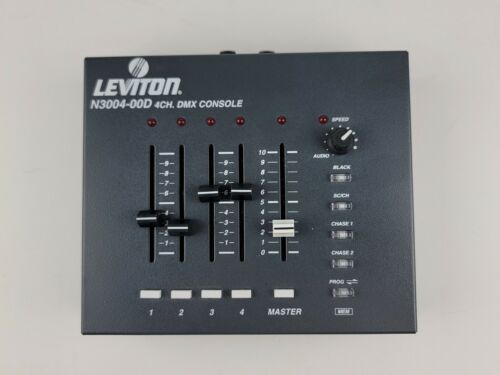 Leviton N3004-00D 4-Channel DMX Controller for Lighting - works Needs AC adapter