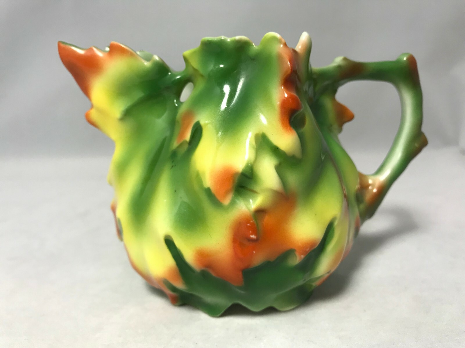 Vintage Royal Bayreuth Handled Creamer/Maple Leaf-Blue Stamp 3 1/4