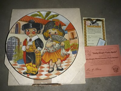 Dolly Dingle Plate Visits Spain 1981 World Traveler 1st Edition 8.5'' NEW