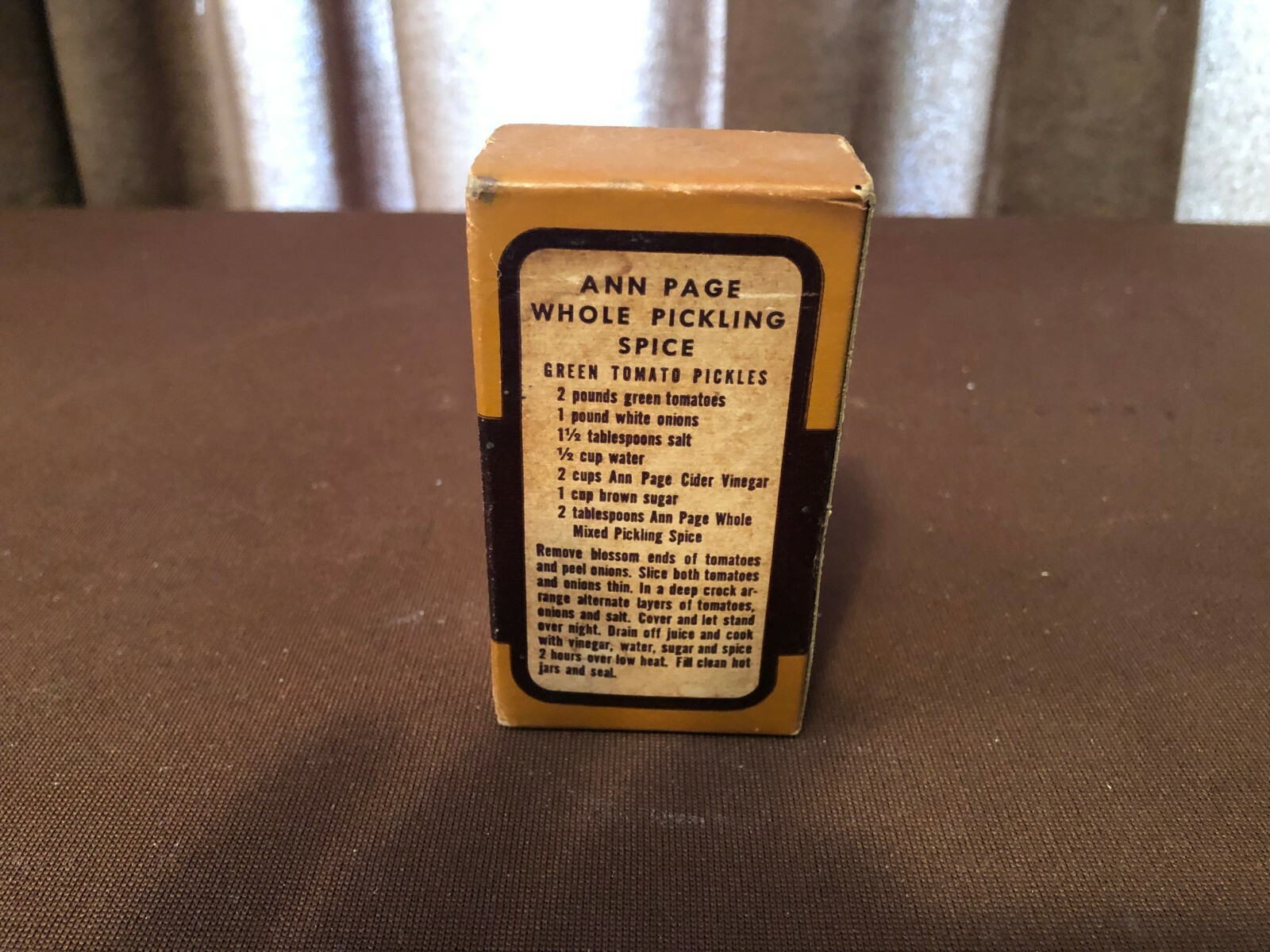 VINTAGE ANN PAGE SPICE CARDBOARD Box WHOLE Mixed Spices Never Opened