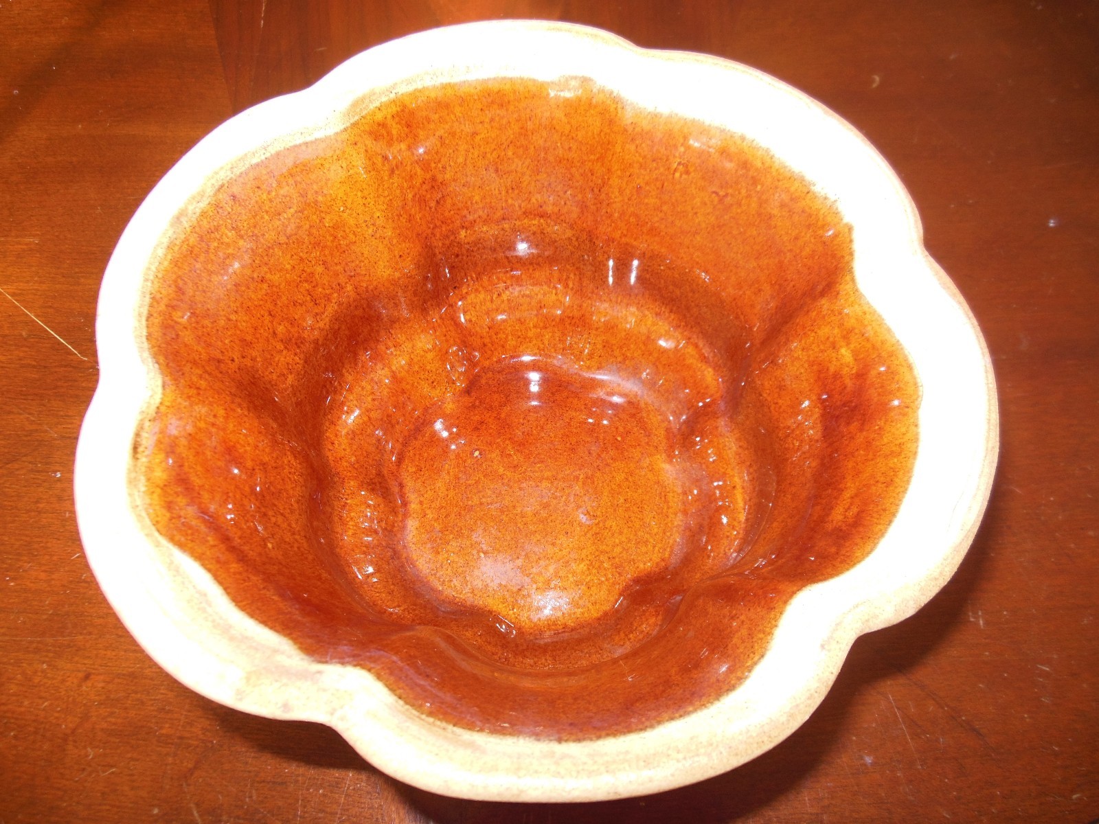 Haeger Pottery Brown Scallop Edge Planter USA 156