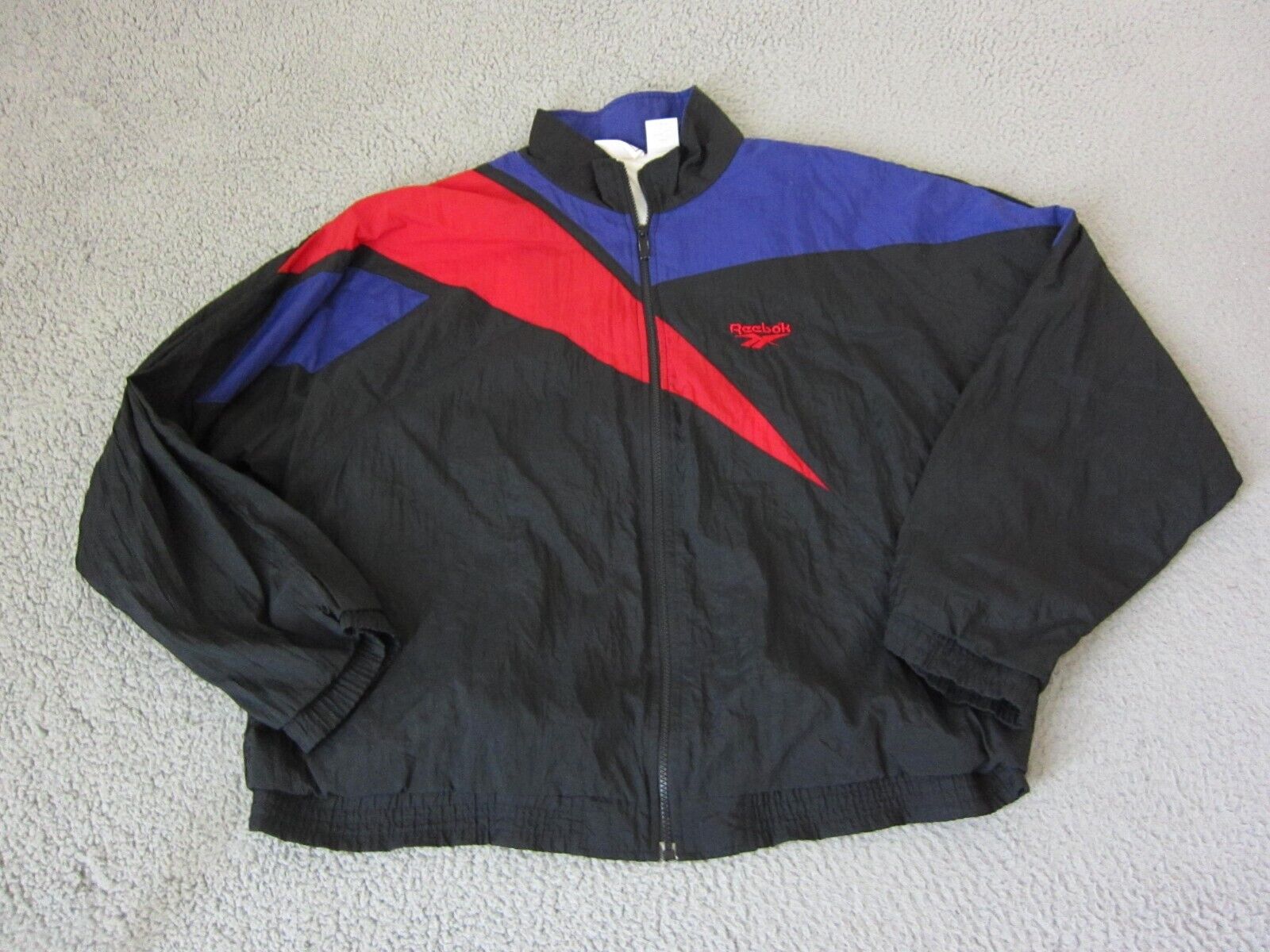 Vintage Reebok Jacket Adult Large Black Red Zip Up Track Vintage Reebok Jacket Adult Large Black Red Zip Up Track