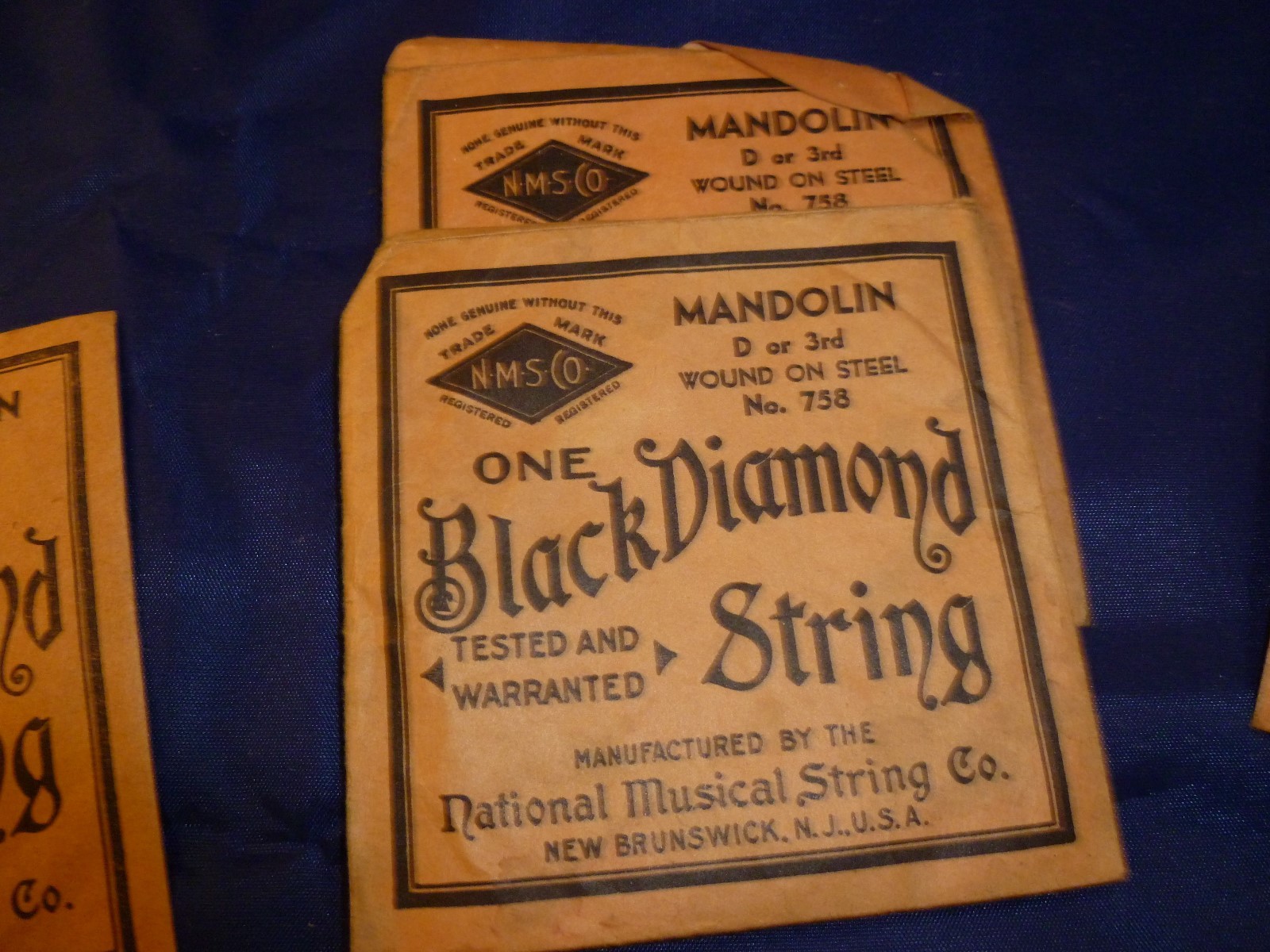Vintage Black Diamond Mandolin Strings 1950's  5 Packs