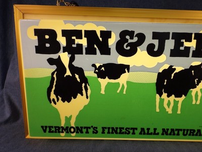 BEN & JERRY'S LIGHTED STORE SIGN - 25+ YRS OLD - STILL WORKS GREAT!