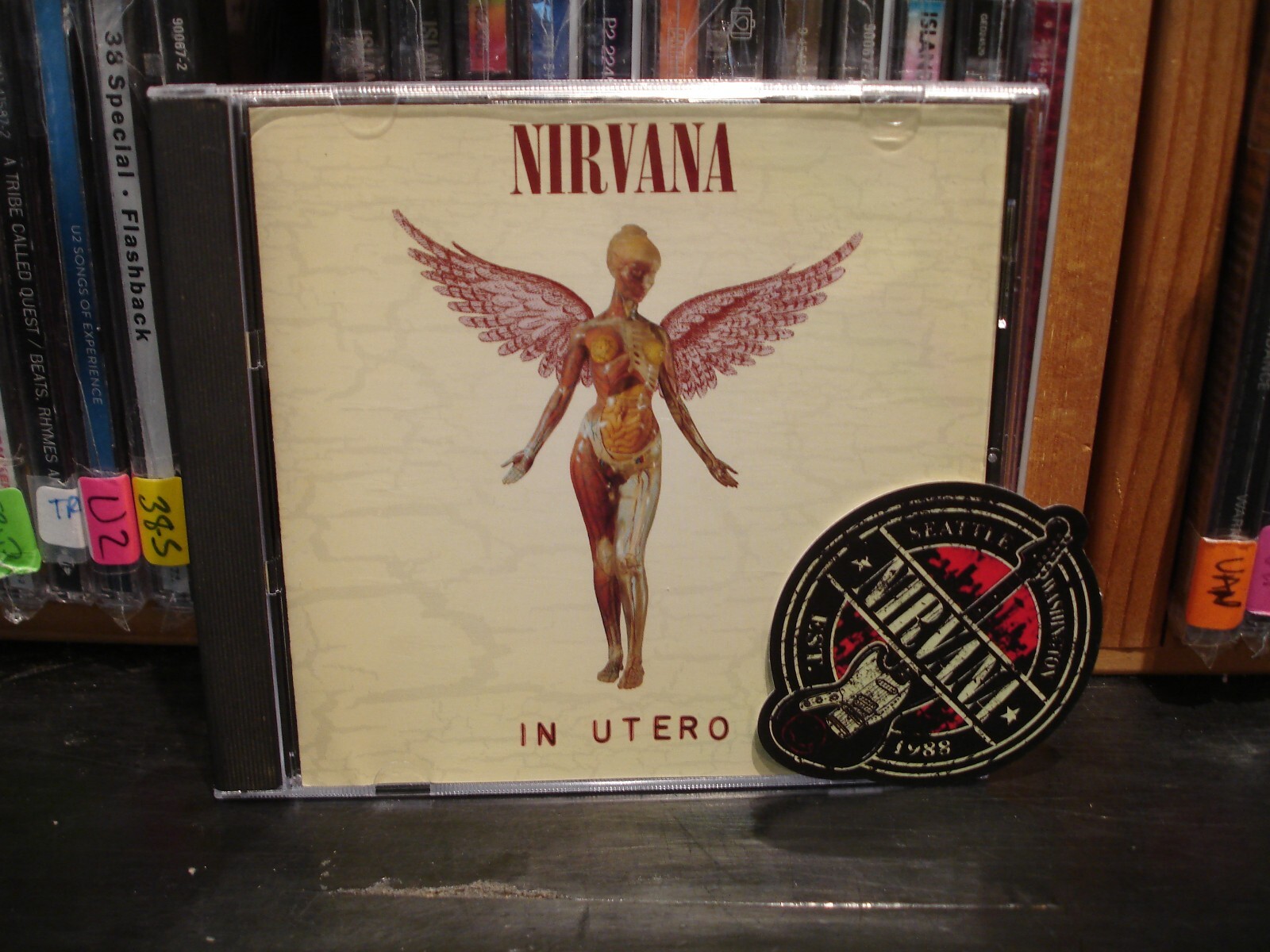 NIRVANA IN UTERO1993 ニルヴァーナ RedLogo 黒 XL NIRVANA「IN UTERO」XL – Cloakedinblack