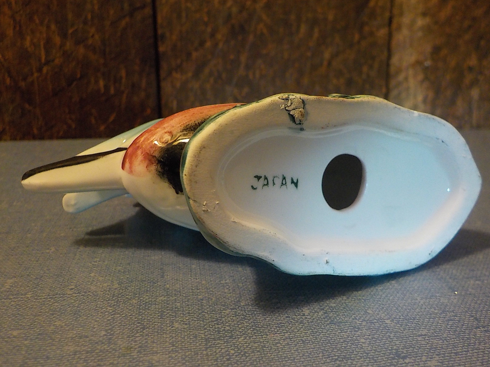 Vintage Ceramic Sailing Ship Statute Figurine Japan green mark