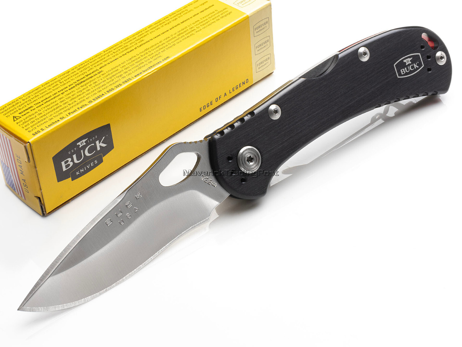 Buck Spitfire EDC Folding Pocket Knife Black Lockback
