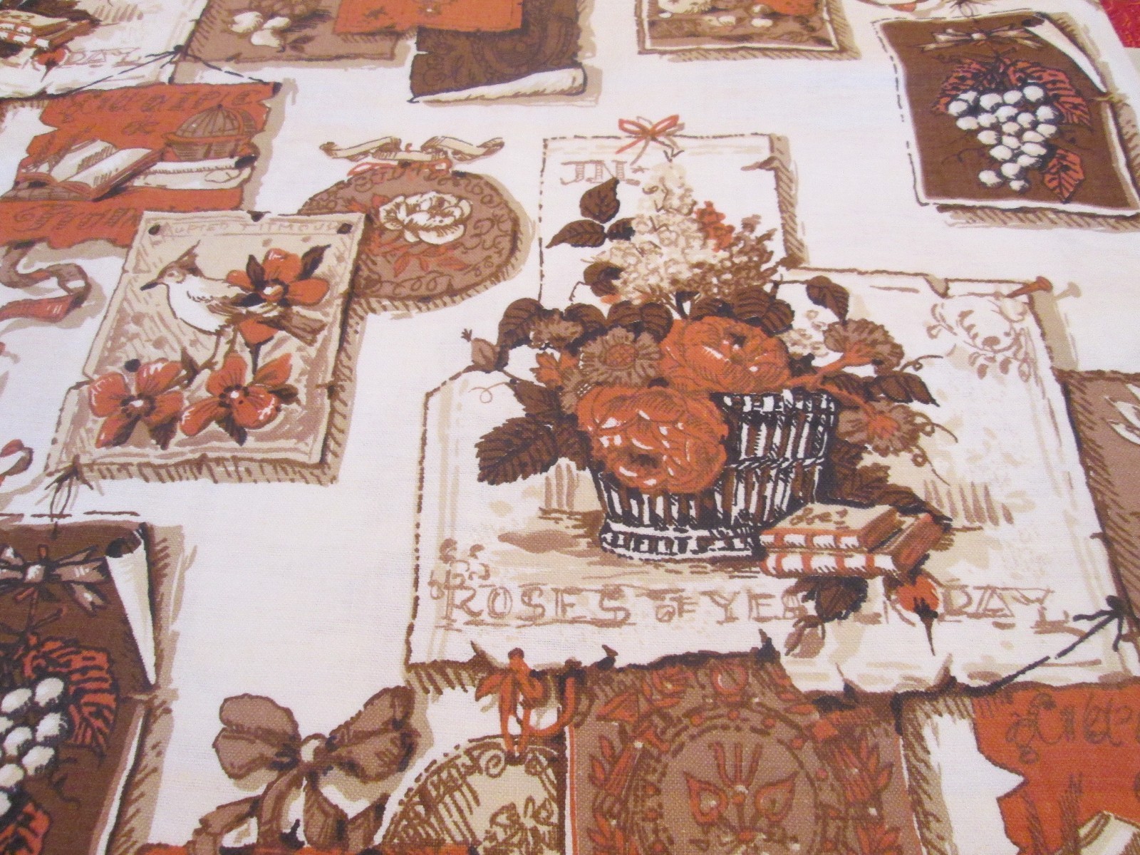 Vintage Colonial Style  Curtain Quality Kitchen Fabric 5 Yard + by 37