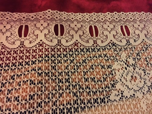 Vintage FLORAL Lace Curtains ROSES American Made In USA 2 Panels 29”x60”