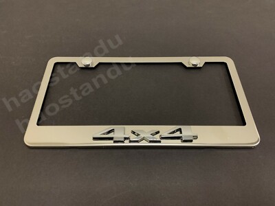 1x ''4x4'' 3D Emblem Stainless Stainless Chrome License Plate Frame RUST FREE 4by4