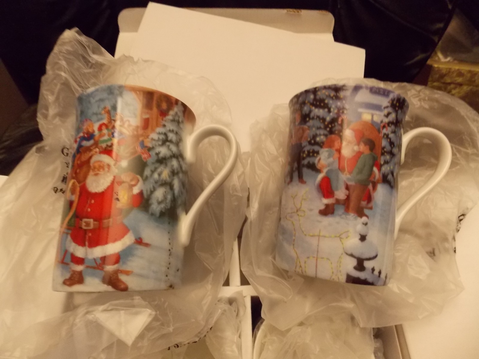 Lenox Christmas Coffee Mugs  Santas Journey Set of 4 NEW In Box