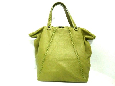 Auth BOTTEGA VENETA 212628 Green Leather Handbag
